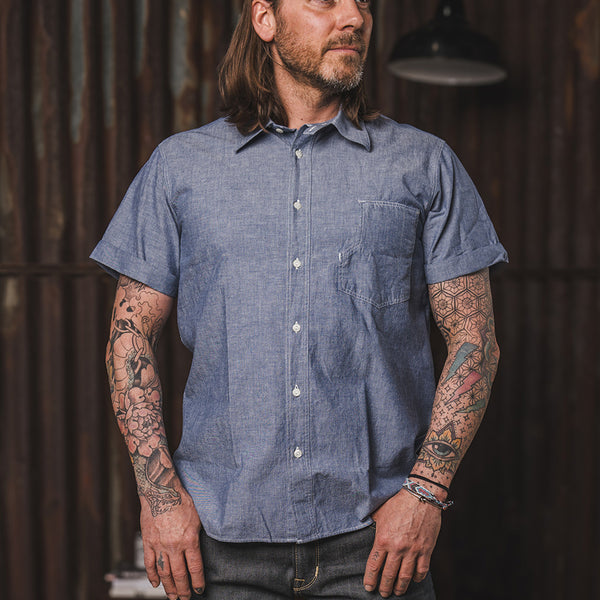 1937 Roamer Shirt Short Sleeve - Blue Chambray