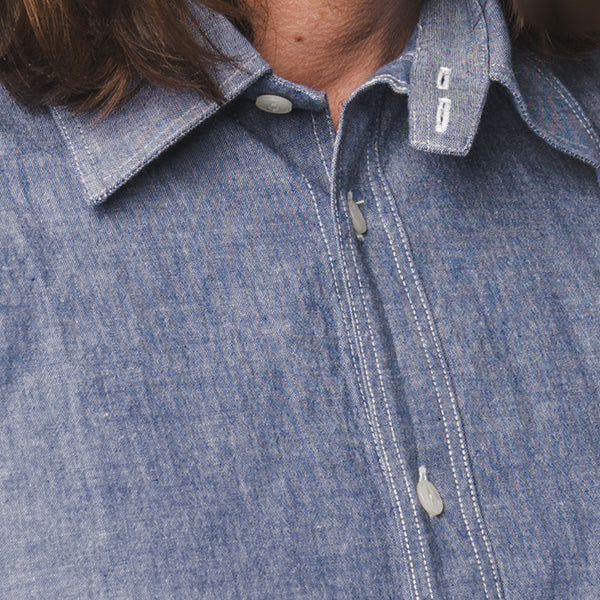 1937 Roamer Shirt Short Sleeve - Blue Chambray