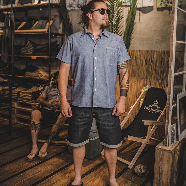 1937 Roamer Shirt Short Sleeve - Blue Chambray