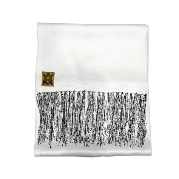 Silk Motorcycle Scarf - White Contrast