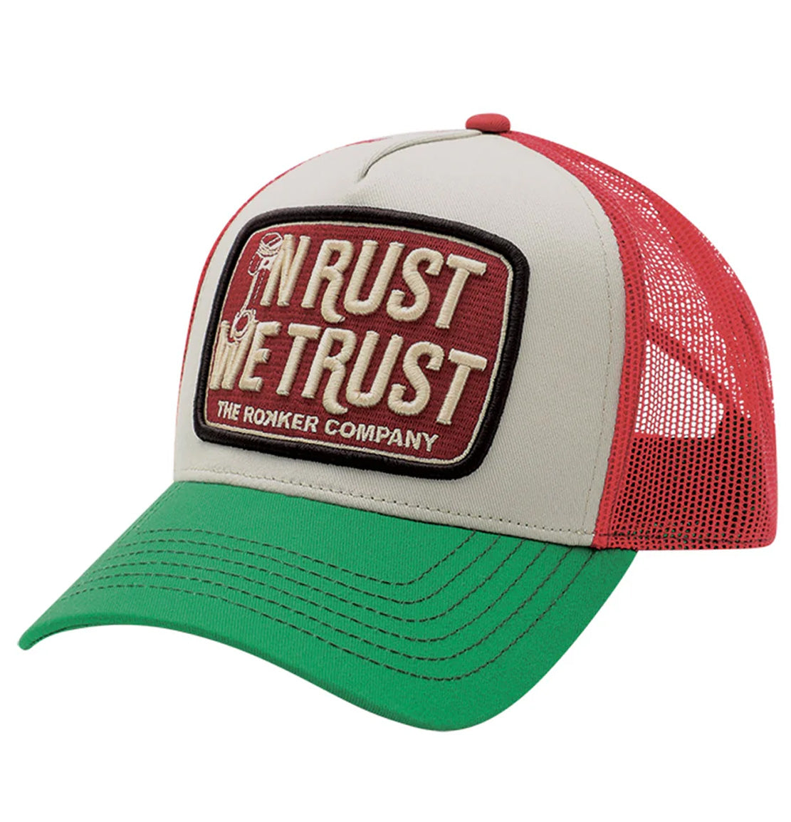 Rust'n Trust Trucker Cap - Green/Red - Idle Torque