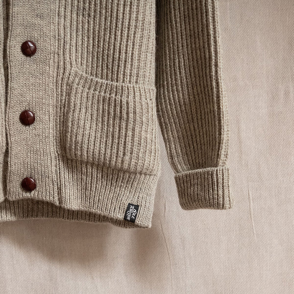 British Wool Cardigan - Stone