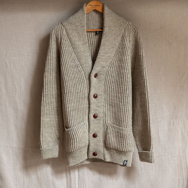 British Wool Cardigan - Stone