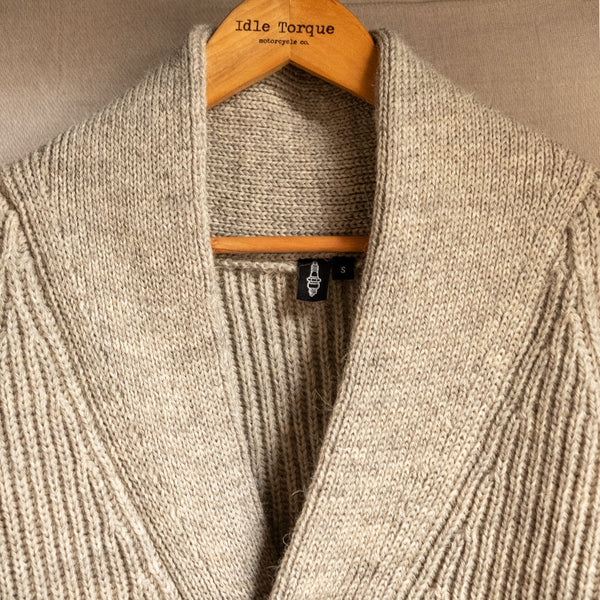 British Wool Cardigan - Stone