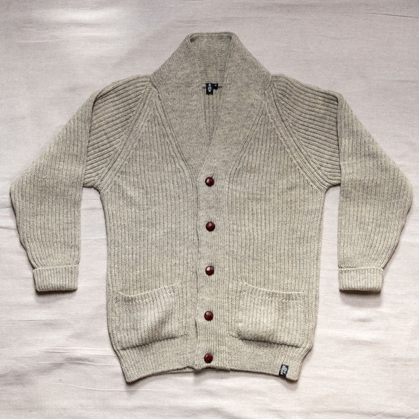 British Wool Cardigan - Stone