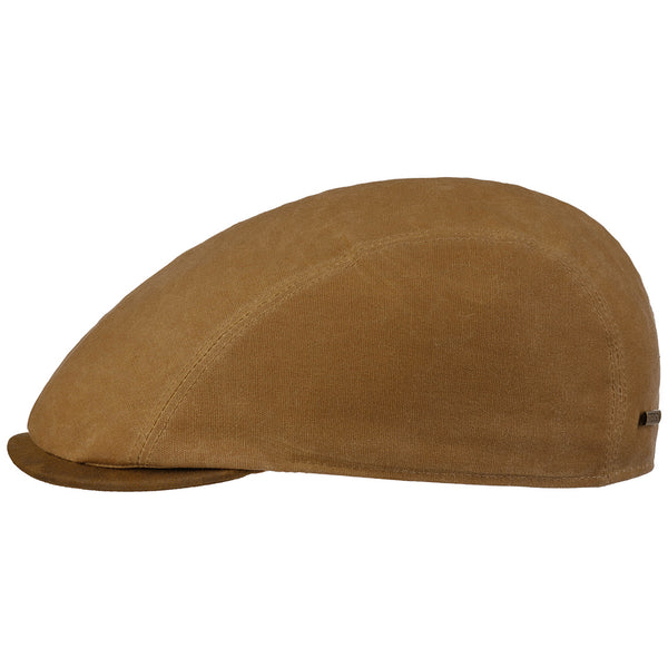 Waxed Cotton WR Ivy Flat Cap - Tan
