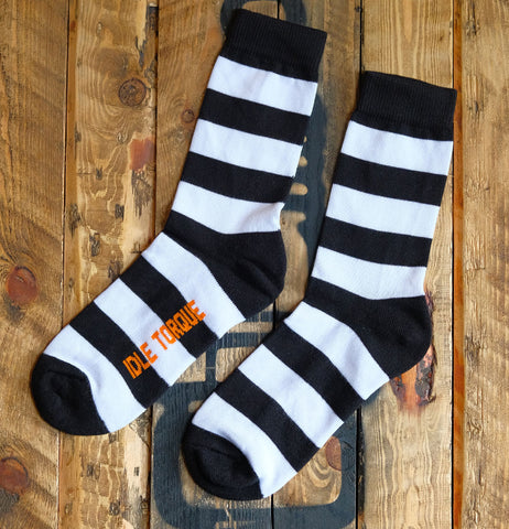 Striped Crew Sock - Black/White
