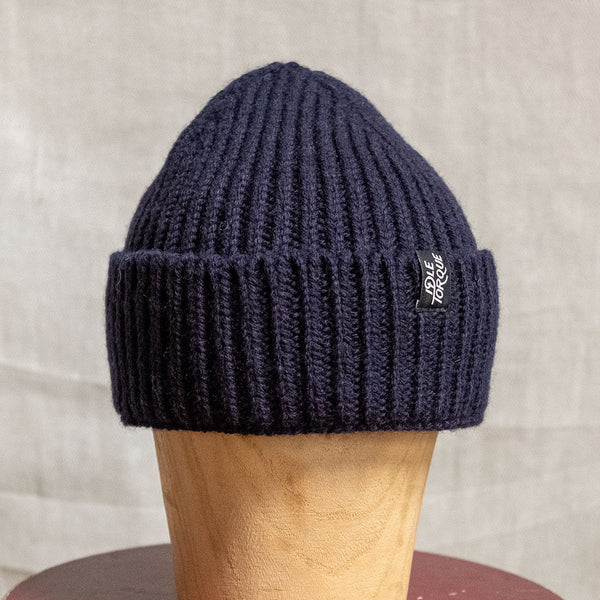 Merino Wool Beanie - Dark Navy