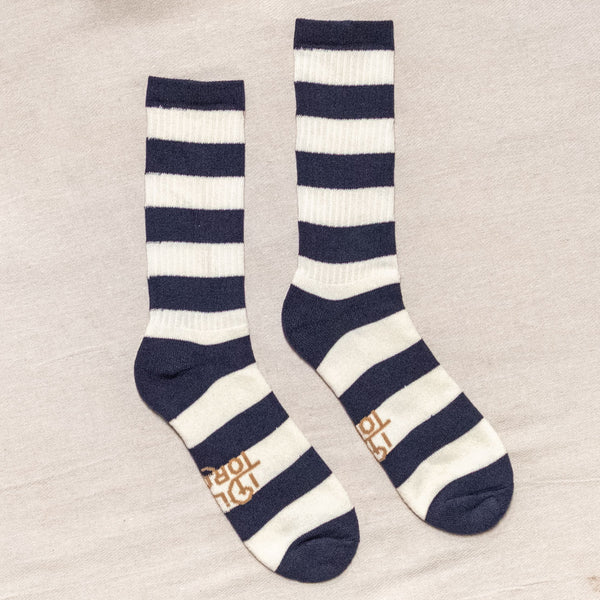 Bandit Socks - Navy/Latte