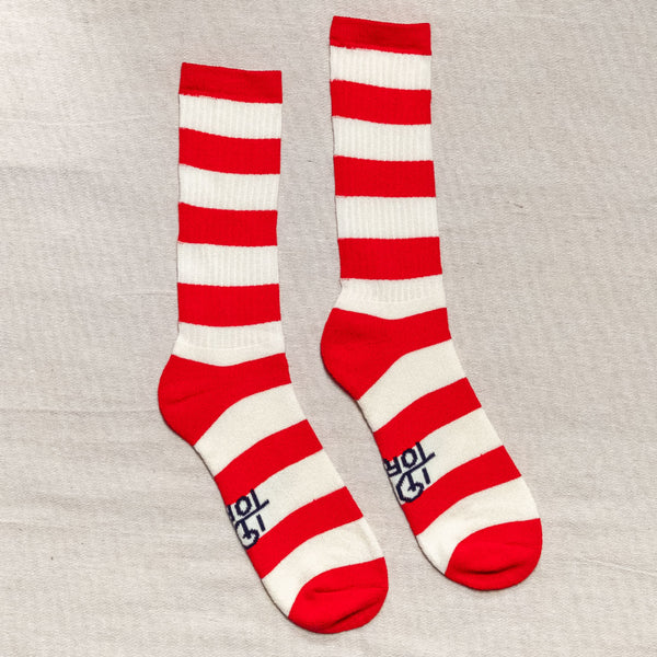 Bandit Socks - Red/Latte