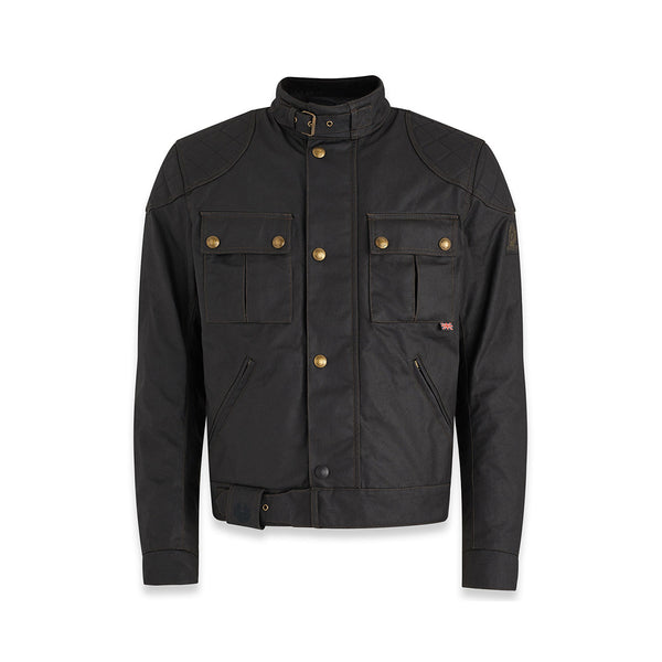 Brooklands Waxed Cotton Jacket Black Idle Torque - Main Image